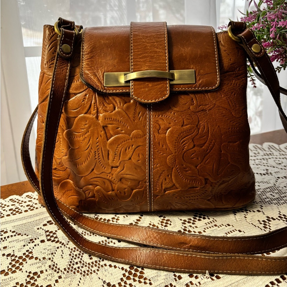 Patricia Nash Larone Tooled Leather Florence Shoulder Bag